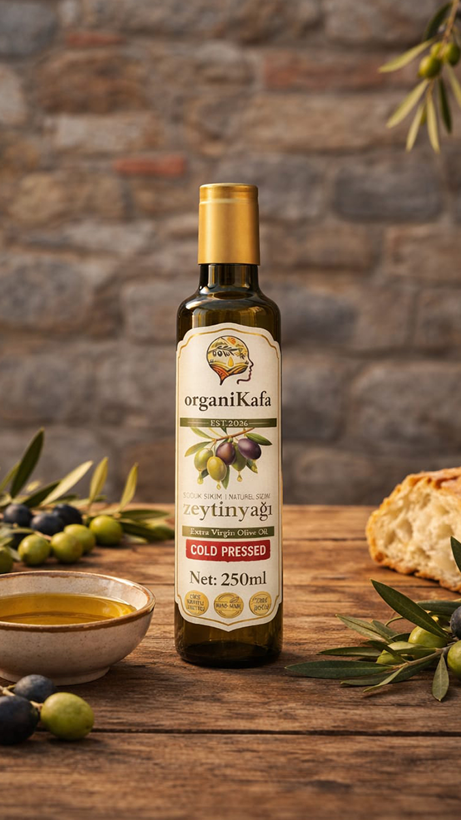 Soğuk Sıkım Natürel Sızma Zeytinyağı 250 ML (Cam Şişe) / MEMECİK