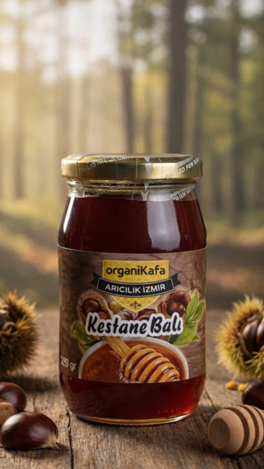 Süzme Kestane Balı 500gr (Cam Kavanoz)