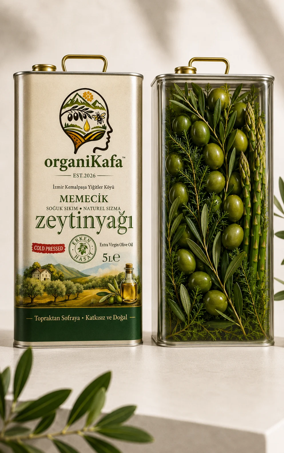 Soğuk Sıkım Natürel Sızma Zeytinyağı 5 L (Teneke) / MEMECİK